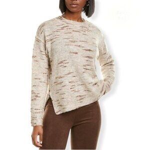 Max Studio Oatmeal Crew Neck Long Sleeve Pullover Sweater